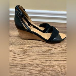 Size 6.5 black Franco Sarto wedges